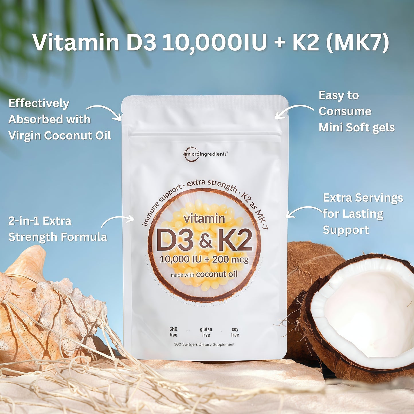 Vitamin D3 + K2 Softgels